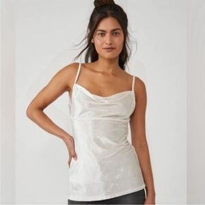 NWT Free People Intimately All Night Velvet Tunic in Champagne, S